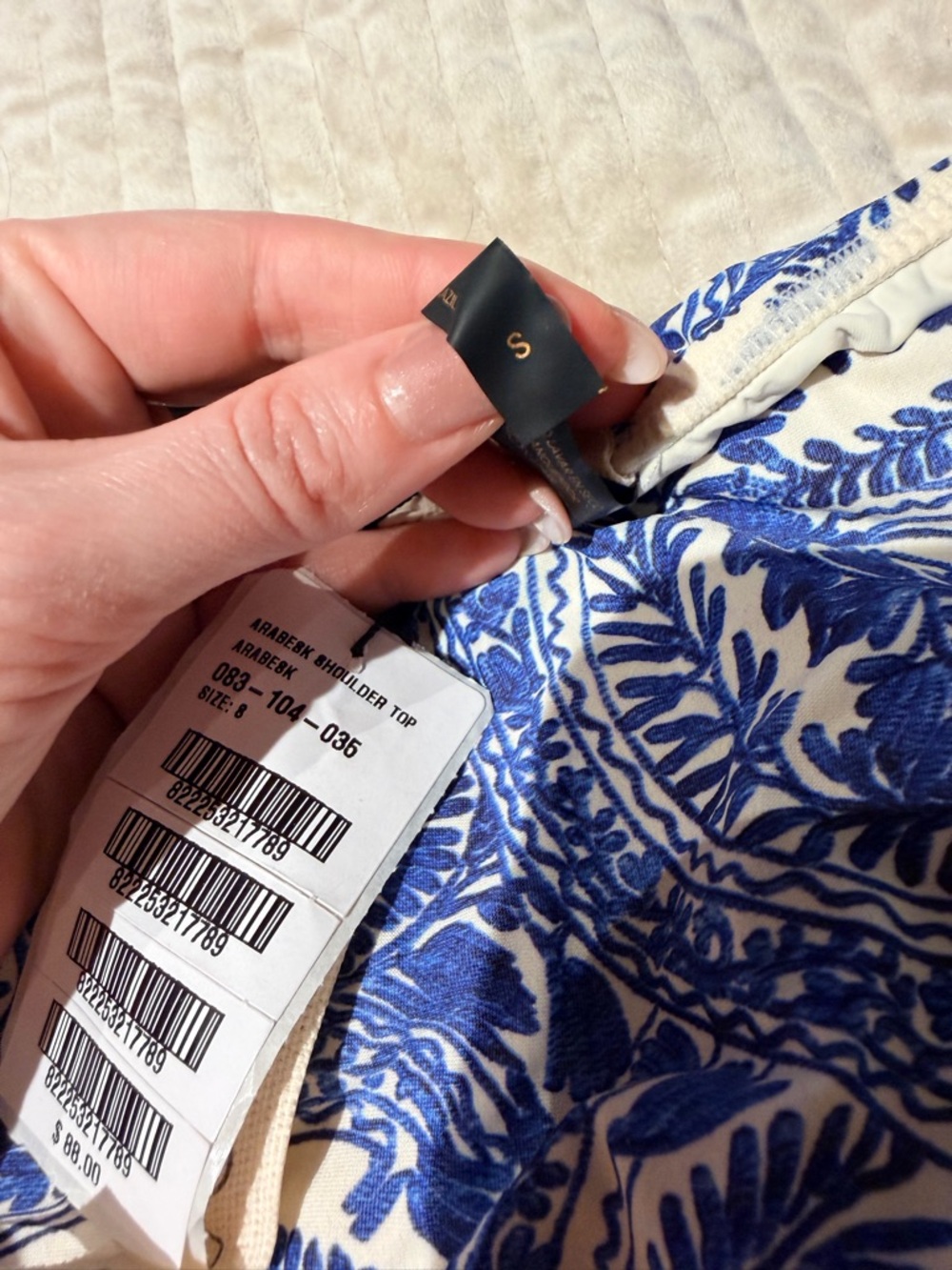 SOFIA by ViX Blue and White Printed Bikini Set NWT - Picture 3 of 4